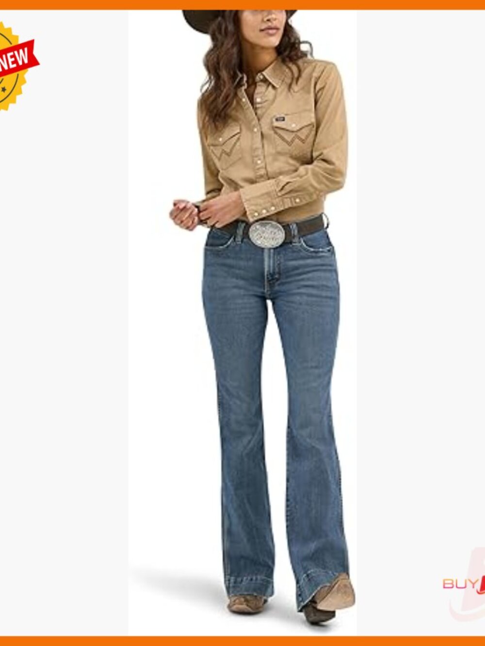 Long Sleeve Denim Snap Shirt Western Work Shirt Regular Fit